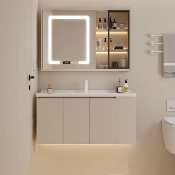 Modern Style Wall Mount Vanity Set Wooden with Doors for Bathroom Clearhalo 'Bathroom Remodel & Bathroom Fixtures' 'Bathroom Vanities' 'bathroom_vanities' 'Home Improvement' 'home_improvement' 'home_improvement_bathroom_vanities' 8026215