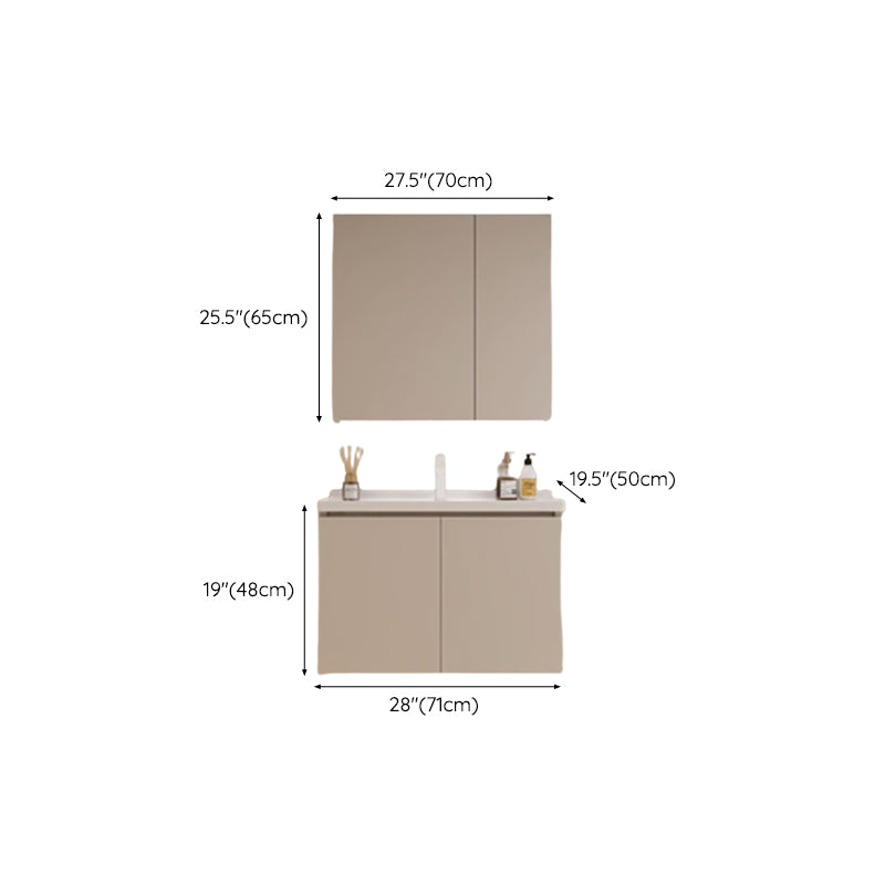 Modern Style Wall Mount Vanity Set Wooden with Doors for Bathroom Clearhalo 'Bathroom Remodel & Bathroom Fixtures' 'Bathroom Vanities' 'bathroom_vanities' 'Home Improvement' 'home_improvement' 'home_improvement_bathroom_vanities' 8026220