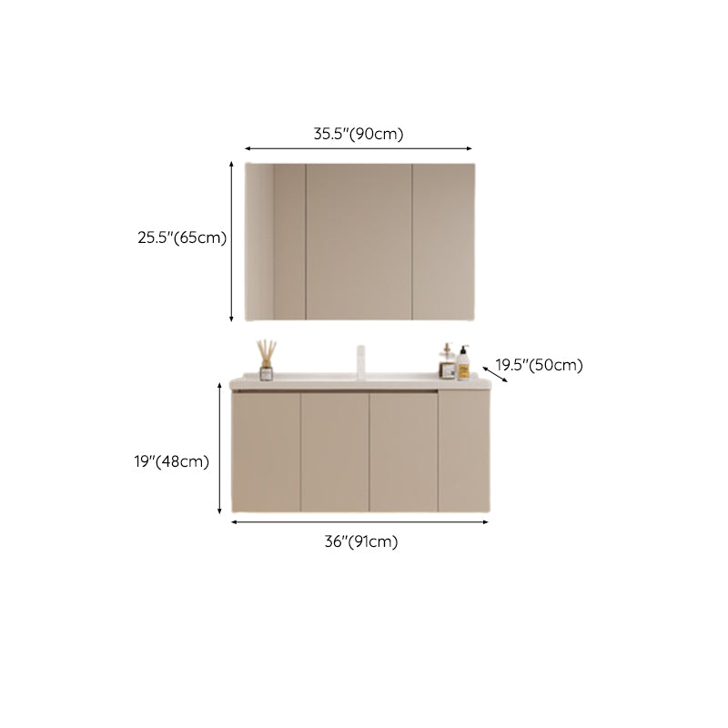 Modern Style Wall Mount Vanity Set Wooden with Doors for Bathroom Clearhalo 'Bathroom Remodel & Bathroom Fixtures' 'Bathroom Vanities' 'bathroom_vanities' 'Home Improvement' 'home_improvement' 'home_improvement_bathroom_vanities' 8026222