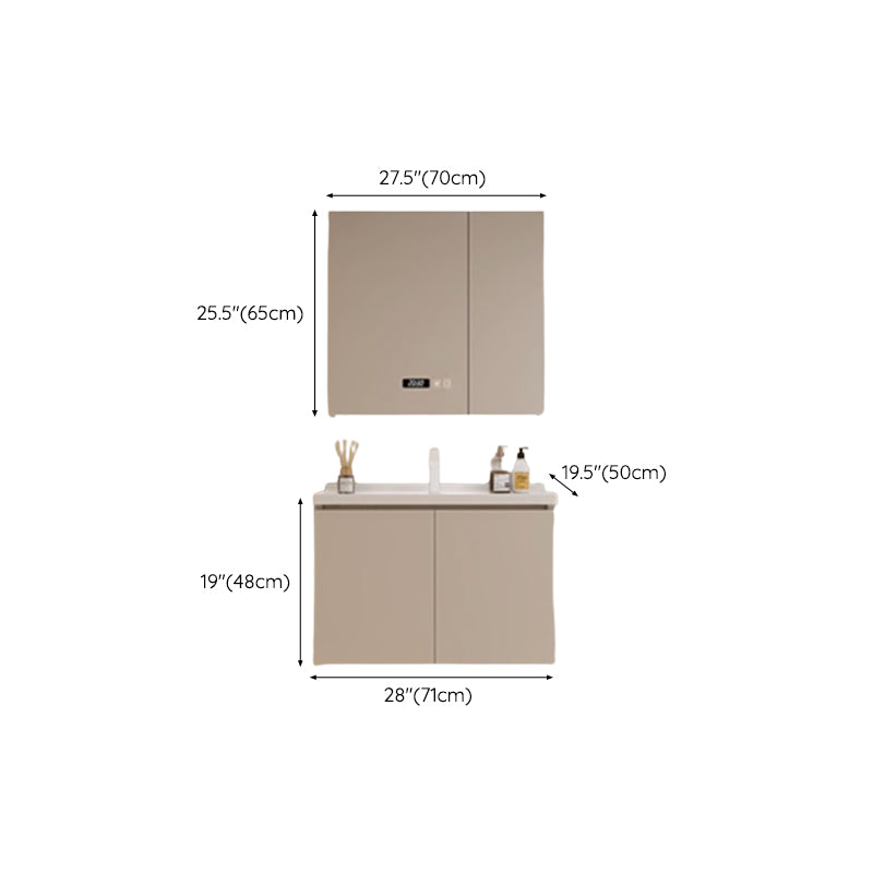 Modern Style Wall Mount Vanity Set Wooden with Doors for Bathroom Clearhalo 'Bathroom Remodel & Bathroom Fixtures' 'Bathroom Vanities' 'bathroom_vanities' 'Home Improvement' 'home_improvement' 'home_improvement_bathroom_vanities' 8026226