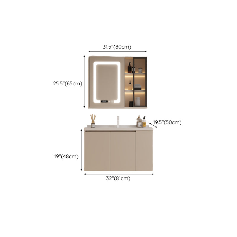 Modern Style Wall Mount Vanity Set Wooden with Doors for Bathroom Clearhalo 'Bathroom Remodel & Bathroom Fixtures' 'Bathroom Vanities' 'bathroom_vanities' 'Home Improvement' 'home_improvement' 'home_improvement_bathroom_vanities' 8026233