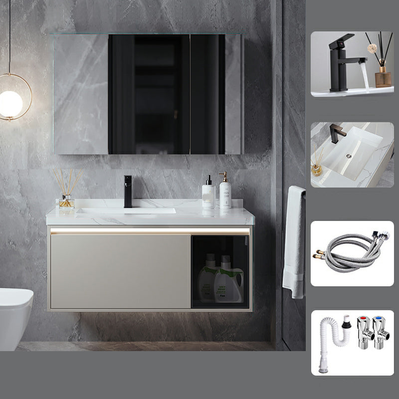 Modern Wall Mount Sink Vanity Stone Top with Doors for Bathroom Vanity & Faucet & Mirror Cabinet 39.5"L x 19.5"W x 18"H 4 Clearhalo 'Bathroom Remodel & Bathroom Fixtures' 'Bathroom Vanities' 'bathroom_vanities' 'Home Improvement' 'home_improvement' 'home_improvement_bathroom_vanities' 8026255