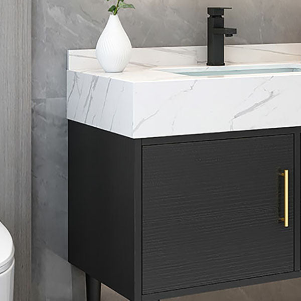 Modern Freestanding Sink Vanity with Mirror Doors Drawers for Bathroom Clearhalo 'Bathroom Remodel & Bathroom Fixtures' 'Bathroom Vanities' 'bathroom_vanities' 'Home Improvement' 'home_improvement' 'home_improvement_bathroom_vanities' 8026321