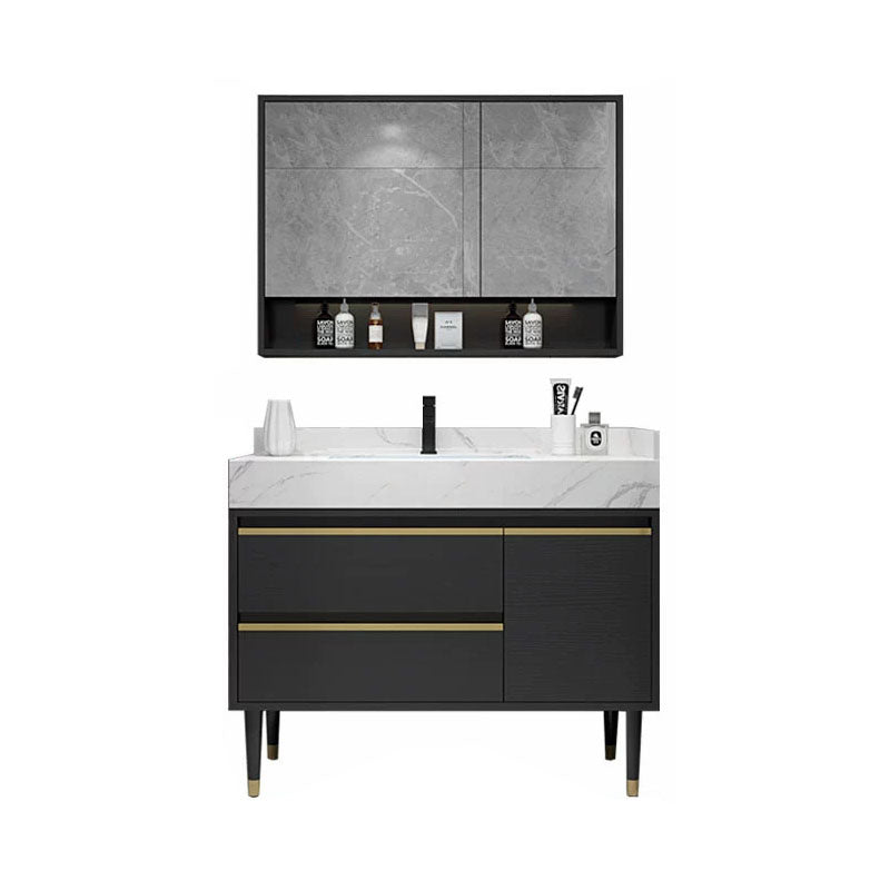 Faucet Included Freestanding Sink Vanity with Mirror Doors Drawers for Bathroom Vanity & Faucet & Mirror Cabinet Clearhalo 'Bathroom Remodel & Bathroom Fixtures' 'Bathroom Vanities' 'bathroom_vanities' 'Home Improvement' 'home_improvement' 'home_improvement_bathroom_vanities' 8026348
