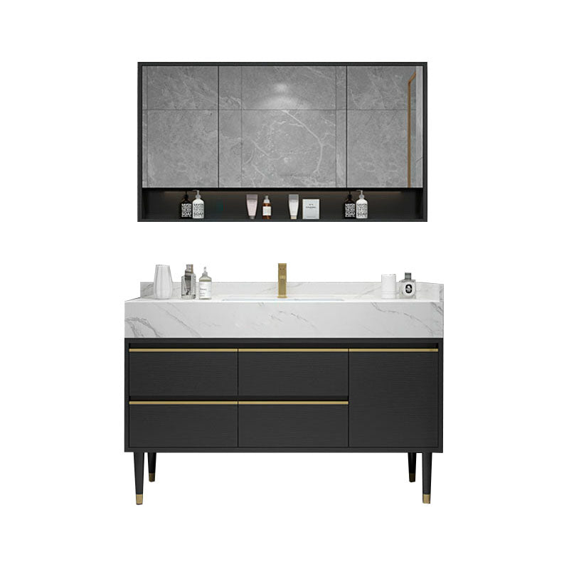 Faucet Included Freestanding Sink Vanity with Mirror Doors Drawers for Bathroom Vanity & Faucet & Mirror Cabinet Clearhalo 'Bathroom Remodel & Bathroom Fixtures' 'Bathroom Vanities' 'bathroom_vanities' 'Home Improvement' 'home_improvement' 'home_improvement_bathroom_vanities' 8026351