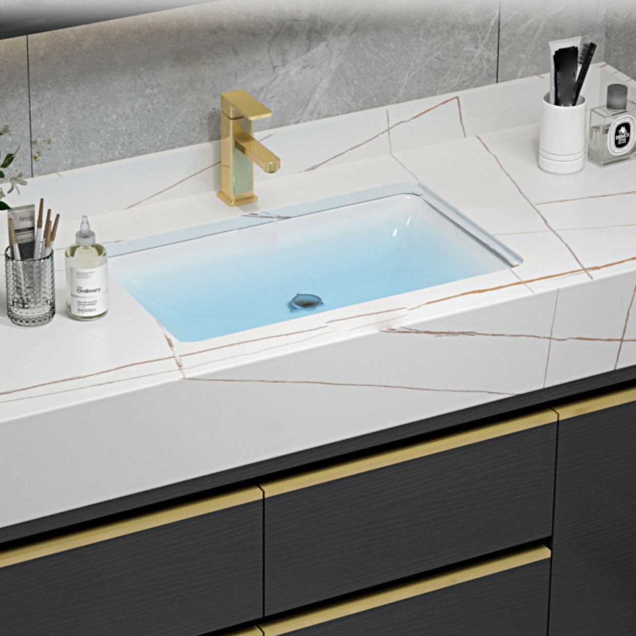 Faucet Included Freestanding Sink Vanity with Mirror Doors Drawers for Bathroom Clearhalo 'Bathroom Remodel & Bathroom Fixtures' 'Bathroom Vanities' 'bathroom_vanities' 'Home Improvement' 'home_improvement' 'home_improvement_bathroom_vanities' 8026358