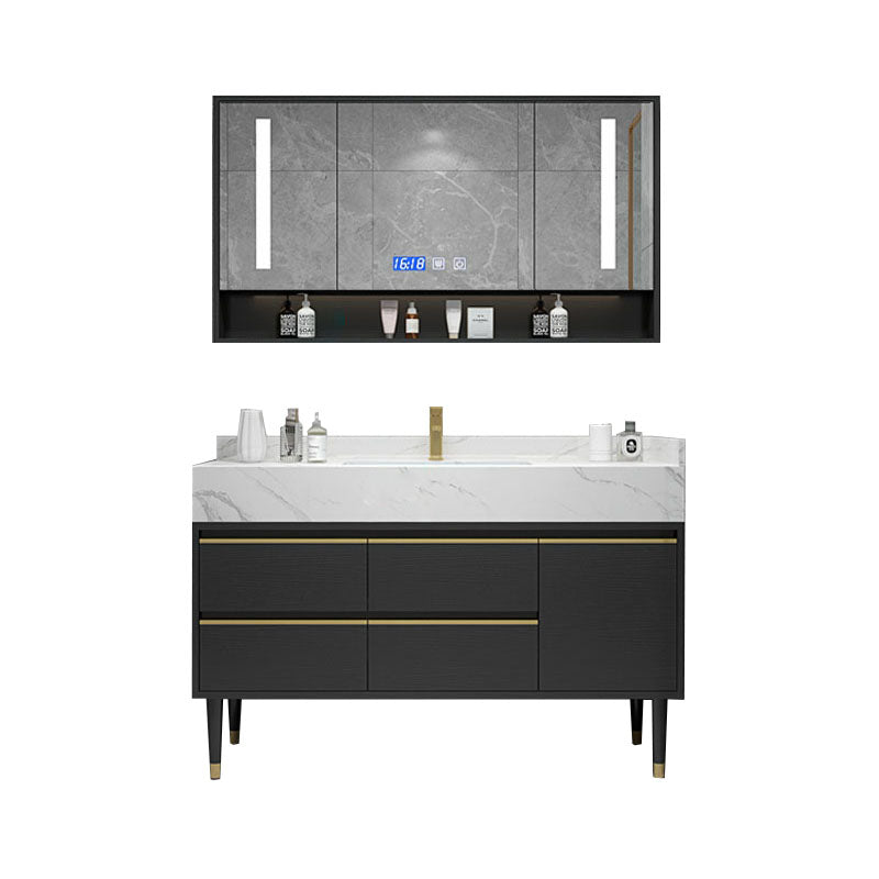 Faucet Included Freestanding Sink Vanity with Mirror Doors Drawers for Bathroom Vanity & Faucet & Smart Medicine Cabinet Clearhalo 'Bathroom Remodel & Bathroom Fixtures' 'Bathroom Vanities' 'bathroom_vanities' 'Home Improvement' 'home_improvement' 'home_improvement_bathroom_vanities' 8026360