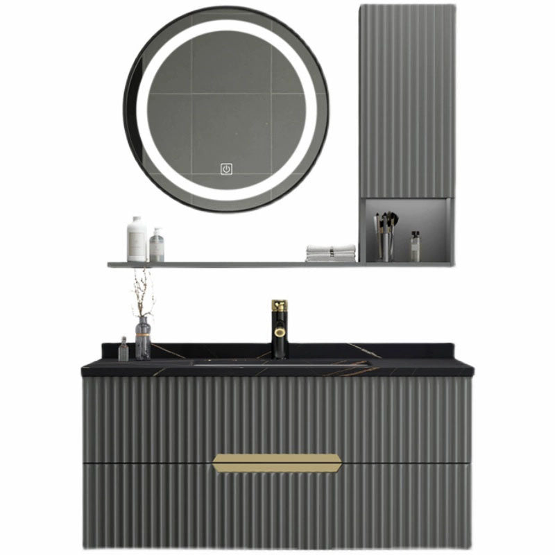 Wall Mount Faucet Included Sink Vanity with Drawers Mirror for Bathroom Clearhalo 'Bathroom Remodel & Bathroom Fixtures' 'Bathroom Vanities' 'bathroom_vanities' 'Home Improvement' 'home_improvement' 'home_improvement_bathroom_vanities' 8026454