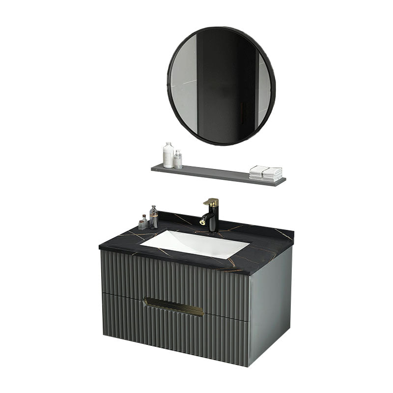 Wall Mount Faucet Included Sink Vanity with Drawers Mirror for Bathroom Vanity & Faucet & Round Mirror Clearhalo 'Bathroom Remodel & Bathroom Fixtures' 'Bathroom Vanities' 'bathroom_vanities' 'Home Improvement' 'home_improvement' 'home_improvement_bathroom_vanities' 8026458