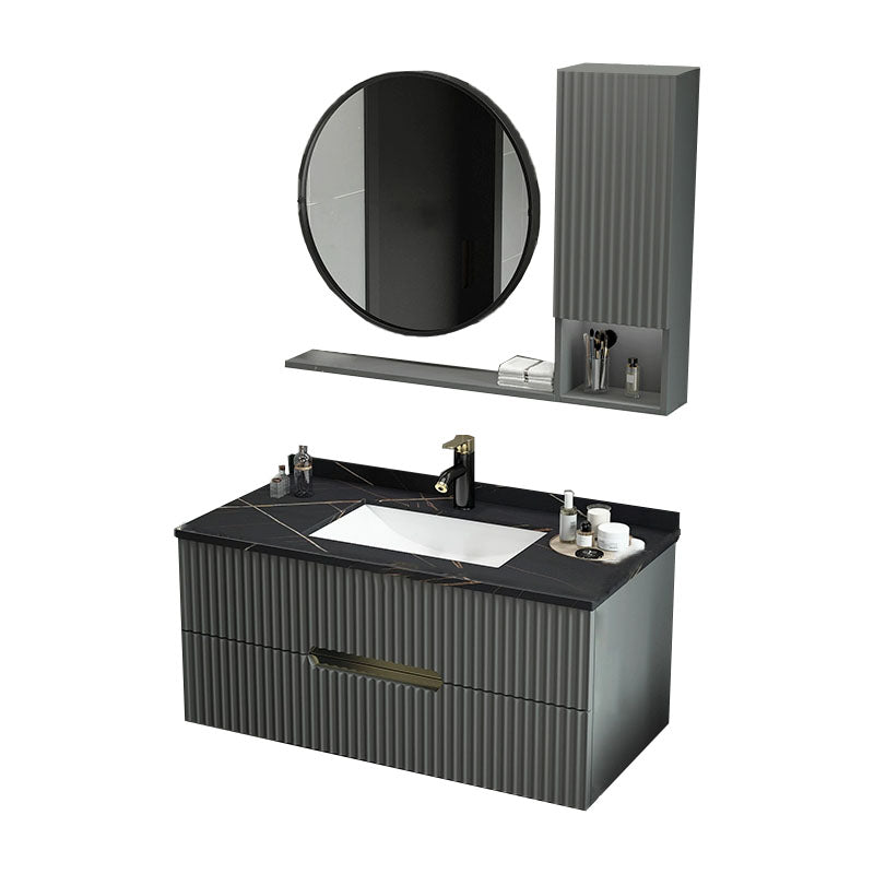 Wall Mount Faucet Included Sink Vanity with Drawers Mirror for Bathroom Vanity & Faucet & Mirror & Sideboard Clearhalo 'Bathroom Remodel & Bathroom Fixtures' 'Bathroom Vanities' 'bathroom_vanities' 'Home Improvement' 'home_improvement' 'home_improvement_bathroom_vanities' 8026462