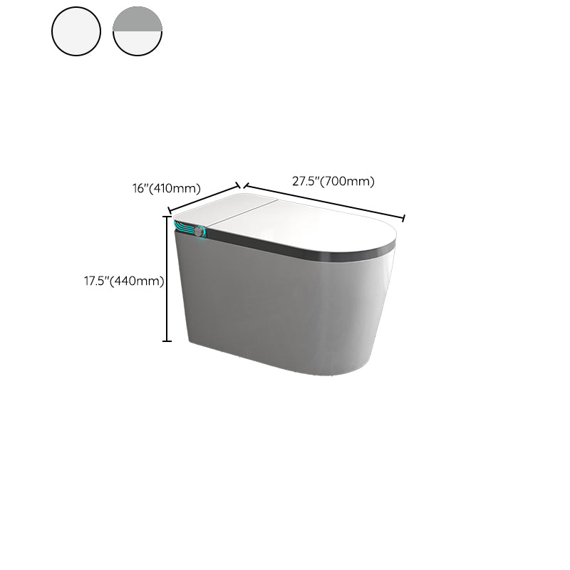 17.3" H Elongated Smart Toilet Seat Bidet of Vitreous China with Heated Seat Clearhalo 'Bathroom Remodel & Bathroom Fixtures' 'Bidets' 'Home Improvement' 'home_improvement' 'home_improvement_bidets' 'Toilets & Bidets' 8033568