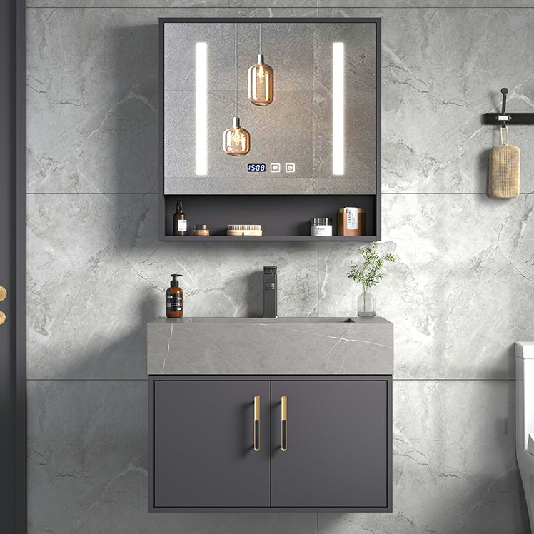 Modern Wall Mount Wood Bathroom Vanity Set in Grey with Mirror Doors Clearhalo 'Bathroom Remodel & Bathroom Fixtures' 'Bathroom Vanities' 'bathroom_vanities' 'Home Improvement' 'home_improvement' 'home_improvement_bathroom_vanities' 8052259