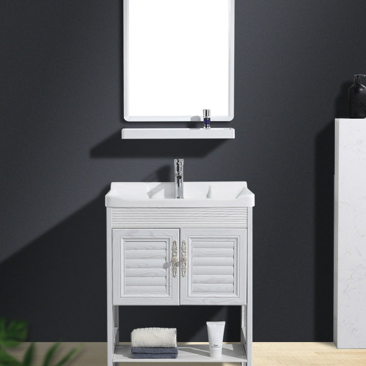 Modern Freestanding Sink Included Sink Vanity in White for Bathroom Clearhalo 'Bathroom Remodel & Bathroom Fixtures' 'Bathroom Vanities' 'bathroom_vanities' 'Home Improvement' 'home_improvement' 'home_improvement_bathroom_vanities' 8052315