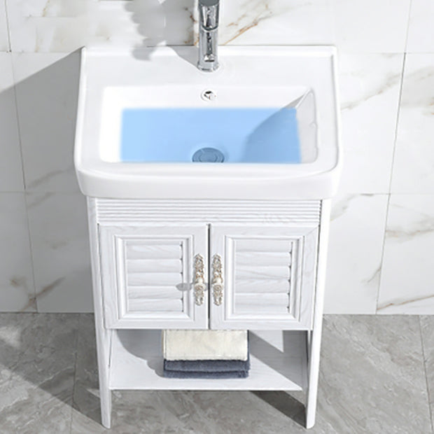 Modern Freestanding Sink Included Sink Vanity in White for Bathroom Clearhalo 'Bathroom Remodel & Bathroom Fixtures' 'Bathroom Vanities' 'bathroom_vanities' 'Home Improvement' 'home_improvement' 'home_improvement_bathroom_vanities' 8052316
