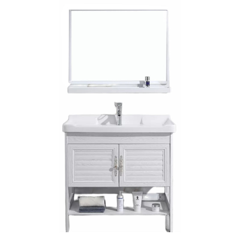 Modern Freestanding Sink Included Sink Vanity in White for Bathroom Clearhalo 'Bathroom Remodel & Bathroom Fixtures' 'Bathroom Vanities' 'bathroom_vanities' 'Home Improvement' 'home_improvement' 'home_improvement_bathroom_vanities' 8052317