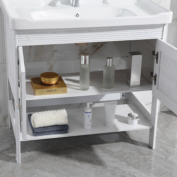 Modern Freestanding Sink Included Sink Vanity in White for Bathroom Clearhalo 'Bathroom Remodel & Bathroom Fixtures' 'Bathroom Vanities' 'bathroom_vanities' 'Home Improvement' 'home_improvement' 'home_improvement_bathroom_vanities' 8052320