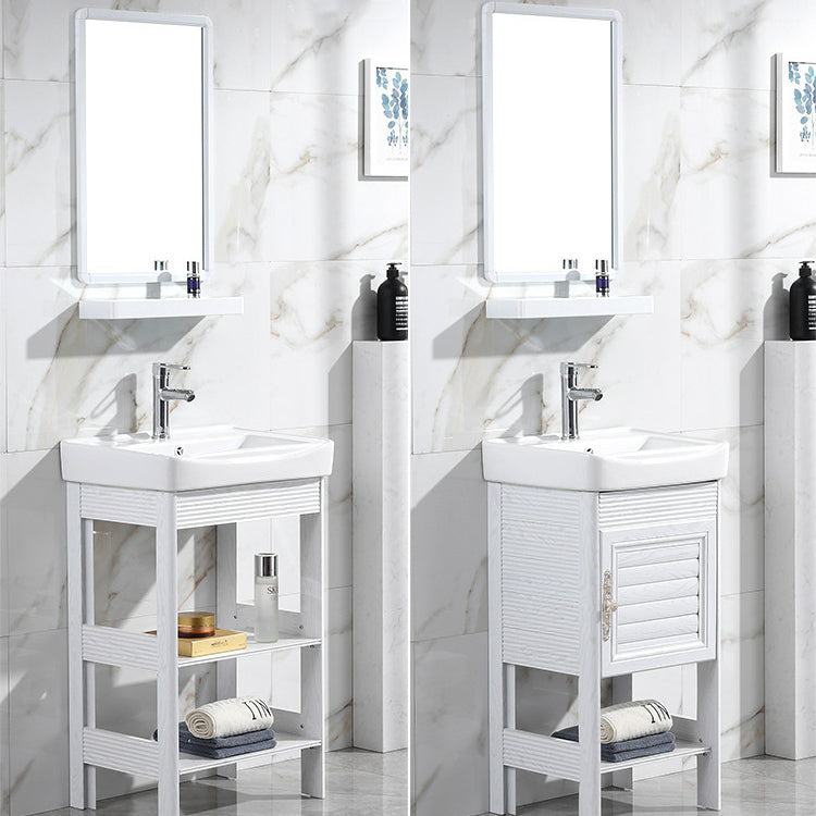 Modern Freestanding Sink Included Sink Vanity in White for Bathroom Clearhalo 'Bathroom Remodel & Bathroom Fixtures' 'Bathroom Vanities' 'bathroom_vanities' 'Home Improvement' 'home_improvement' 'home_improvement_bathroom_vanities' 8052324