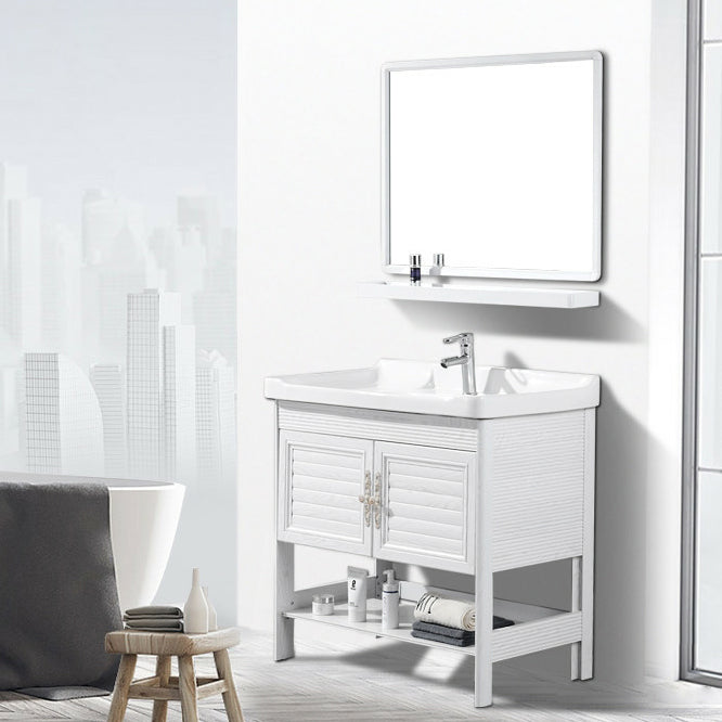 Modern Freestanding Sink Included Sink Vanity in White for Bathroom Clearhalo 'Bathroom Remodel & Bathroom Fixtures' 'Bathroom Vanities' 'bathroom_vanities' 'Home Improvement' 'home_improvement' 'home_improvement_bathroom_vanities' 8052328