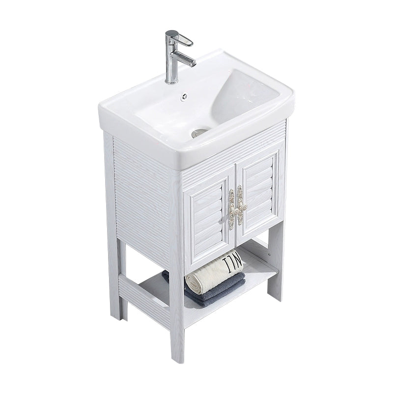 Modern Freestanding Sink Included Sink Vanity in White for Bathroom Vanity & Faucet 20"L x 14"W x 32"H 2 Clearhalo 'Bathroom Remodel & Bathroom Fixtures' 'Bathroom Vanities' 'bathroom_vanities' 'Home Improvement' 'home_improvement' 'home_improvement_bathroom_vanities' 8052334