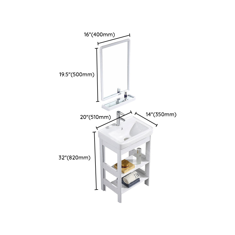 Modern Freestanding Sink Included Sink Vanity in White for Bathroom Clearhalo 'Bathroom Remodel & Bathroom Fixtures' 'Bathroom Vanities' 'bathroom_vanities' 'Home Improvement' 'home_improvement' 'home_improvement_bathroom_vanities' 8052343