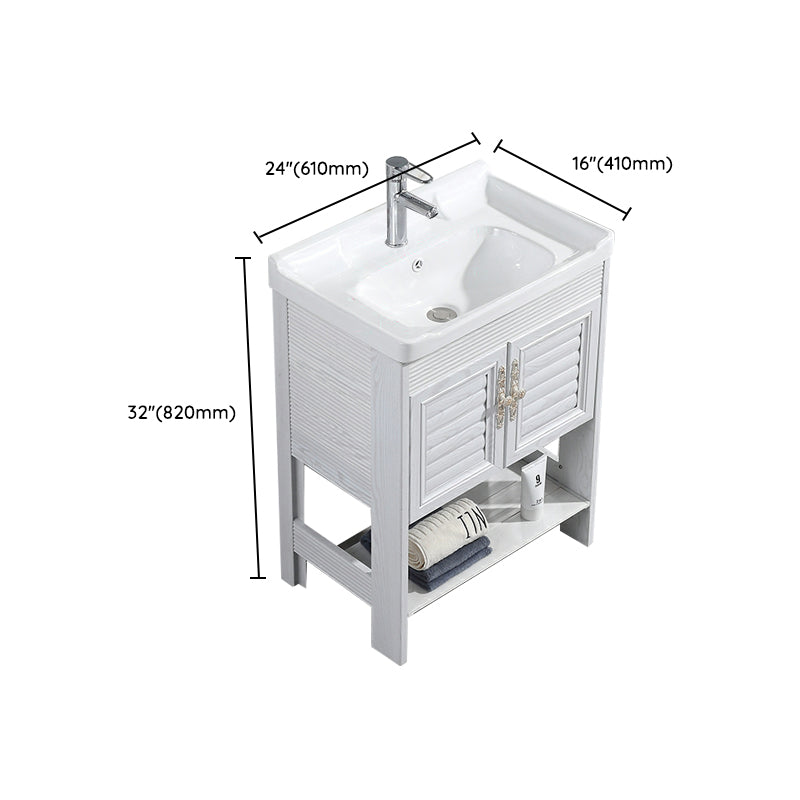 Modern Freestanding Sink Included Sink Vanity in White for Bathroom Clearhalo 'Bathroom Remodel & Bathroom Fixtures' 'Bathroom Vanities' 'bathroom_vanities' 'Home Improvement' 'home_improvement' 'home_improvement_bathroom_vanities' 8052347