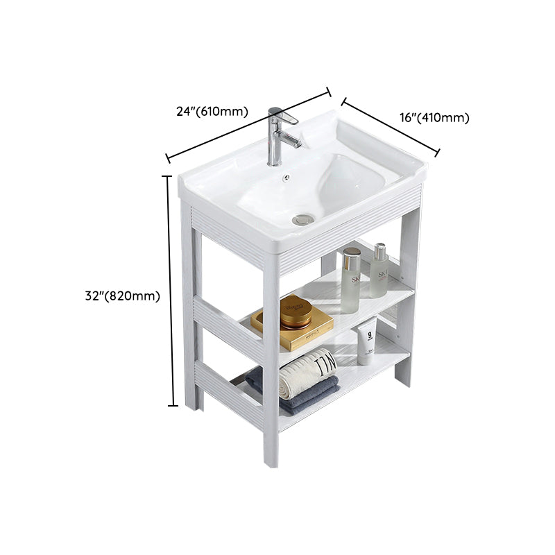 Modern Freestanding Sink Included Sink Vanity in White for Bathroom Clearhalo 'Bathroom Remodel & Bathroom Fixtures' 'Bathroom Vanities' 'bathroom_vanities' 'Home Improvement' 'home_improvement' 'home_improvement_bathroom_vanities' 8052352