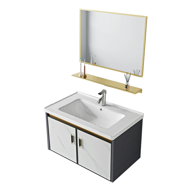 Modern Wall Mount Sink Vanity with Faucet Sink Doors for Bathroom Clearhalo 'Bathroom Remodel & Bathroom Fixtures' 'Bathroom Vanities' 'bathroom_vanities' 'Home Improvement' 'home_improvement' 'home_improvement_bathroom_vanities' 8052369