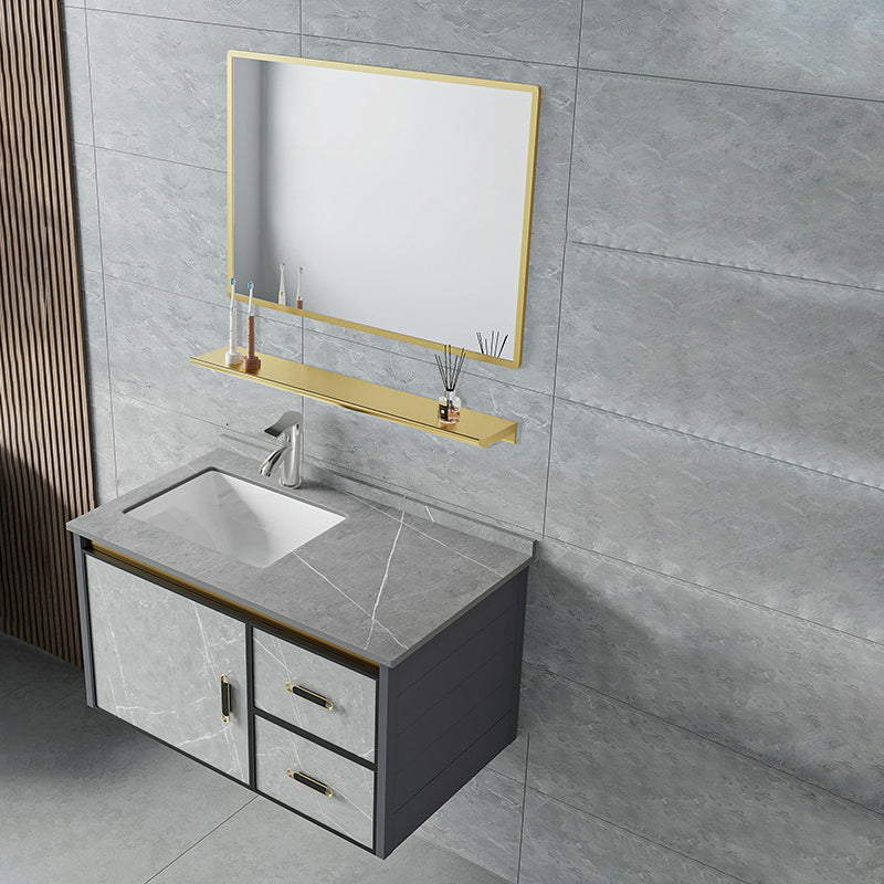 Modern Wall Mount Sink Vanity with Faucet Sink Doors for Bathroom Clearhalo 'Bathroom Remodel & Bathroom Fixtures' 'Bathroom Vanities' 'bathroom_vanities' 'Home Improvement' 'home_improvement' 'home_improvement_bathroom_vanities' 8052376