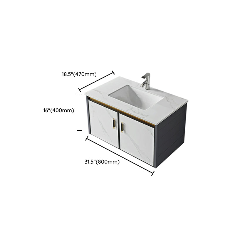 Modern Wall Mount Sink Vanity with Faucet Sink Doors for Bathroom Clearhalo 'Bathroom Remodel & Bathroom Fixtures' 'Bathroom Vanities' 'bathroom_vanities' 'Home Improvement' 'home_improvement' 'home_improvement_bathroom_vanities' 8052389