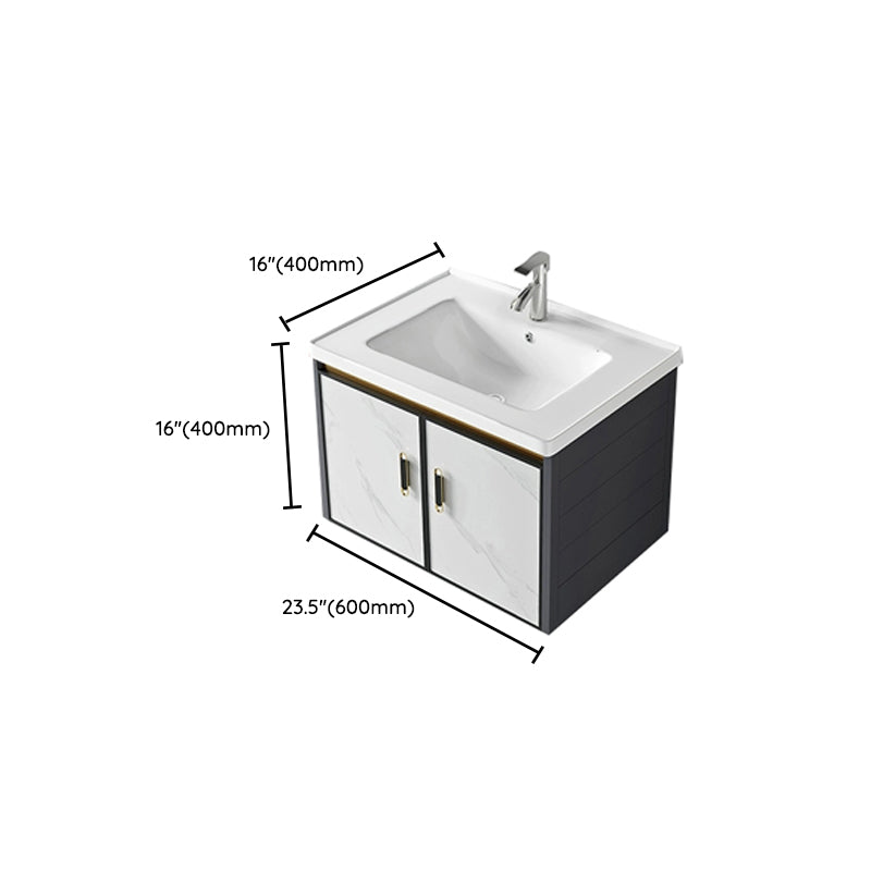 Modern Wall Mount Sink Vanity with Faucet Sink Doors for Bathroom Clearhalo 'Bathroom Remodel & Bathroom Fixtures' 'Bathroom Vanities' 'bathroom_vanities' 'Home Improvement' 'home_improvement' 'home_improvement_bathroom_vanities' 8052394