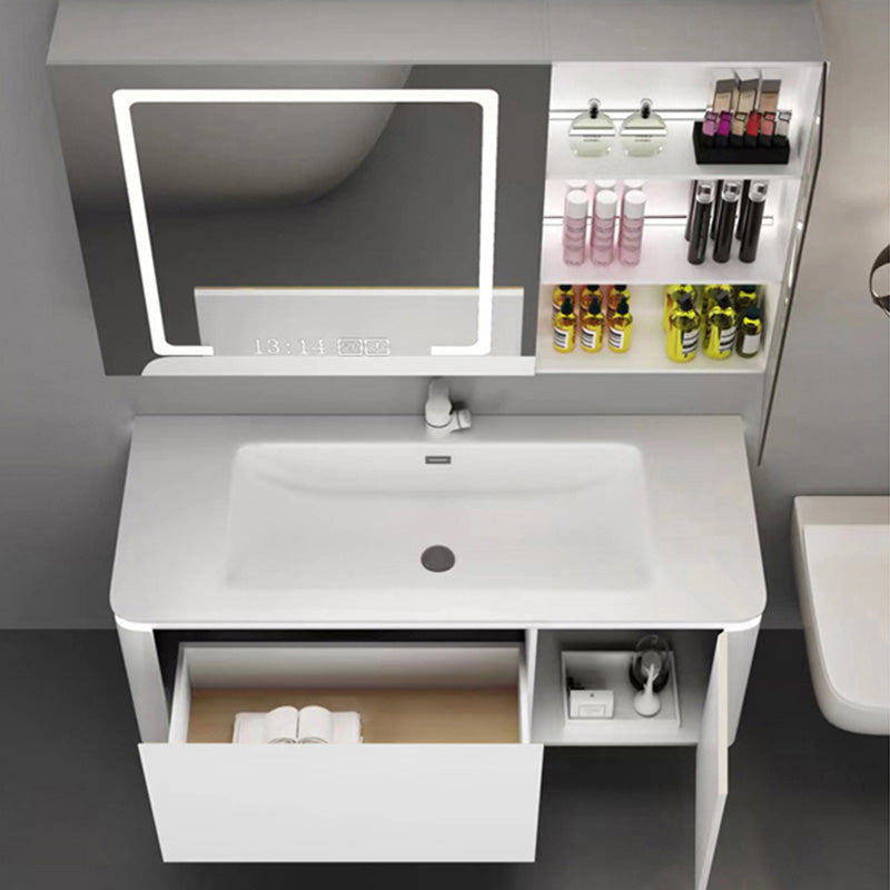 Modern Bathroom Vanity Ceramic Top Wall-Mounted Standalone Cabinet and Shelving Included Clearhalo 'Bathroom Remodel & Bathroom Fixtures' 'Bathroom Vanities' 'bathroom_vanities' 'Home Improvement' 'home_improvement' 'home_improvement_bathroom_vanities' 8061128