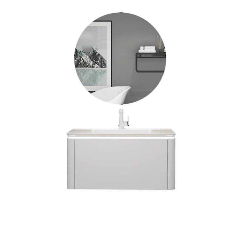 Modern Bathroom Vanity Ceramic Top Wall-Mounted Standalone Cabinet and Shelving Included Vanity & Faucet & Mirrors 24"L x 20"W x 20"H Smart Control Included Clearhalo 'Bathroom Remodel & Bathroom Fixtures' 'Bathroom Vanities' 'bathroom_vanities' 'Home Improvement' 'home_improvement' 'home_improvement_bathroom_vanities' 8061145