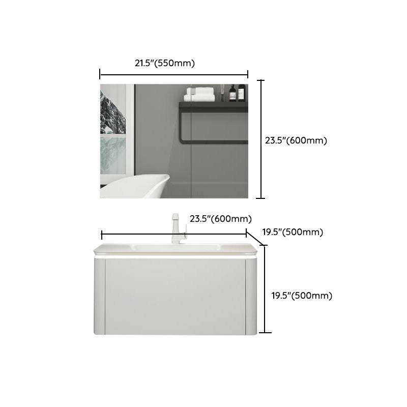 Modern Bathroom Vanity Ceramic Top Wall-Mounted Standalone Cabinet and Shelving Included Clearhalo 'Bathroom Remodel & Bathroom Fixtures' 'Bathroom Vanities' 'bathroom_vanities' 'Home Improvement' 'home_improvement' 'home_improvement_bathroom_vanities' 8061160
