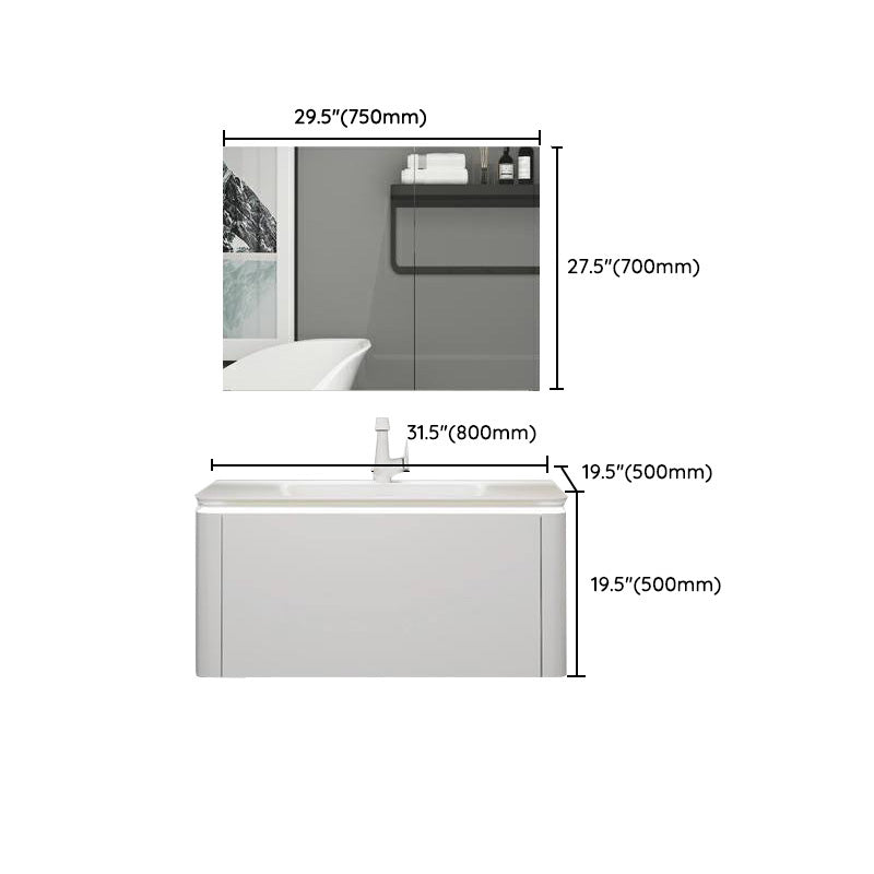 Modern Bathroom Vanity Ceramic Top Wall-Mounted Standalone Cabinet and Shelving Included Clearhalo 'Bathroom Remodel & Bathroom Fixtures' 'Bathroom Vanities' 'bathroom_vanities' 'Home Improvement' 'home_improvement' 'home_improvement_bathroom_vanities' 8061162