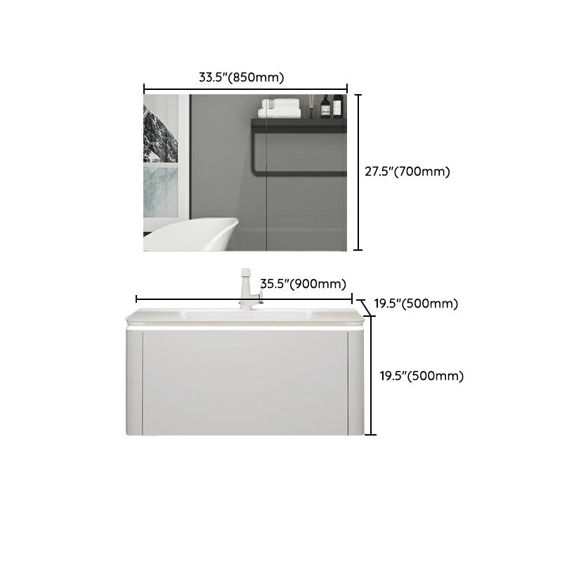 Modern Bathroom Vanity Ceramic Top Wall-Mounted Standalone Cabinet and Shelving Included Clearhalo 'Bathroom Remodel & Bathroom Fixtures' 'Bathroom Vanities' 'bathroom_vanities' 'Home Improvement' 'home_improvement' 'home_improvement_bathroom_vanities' 8061163