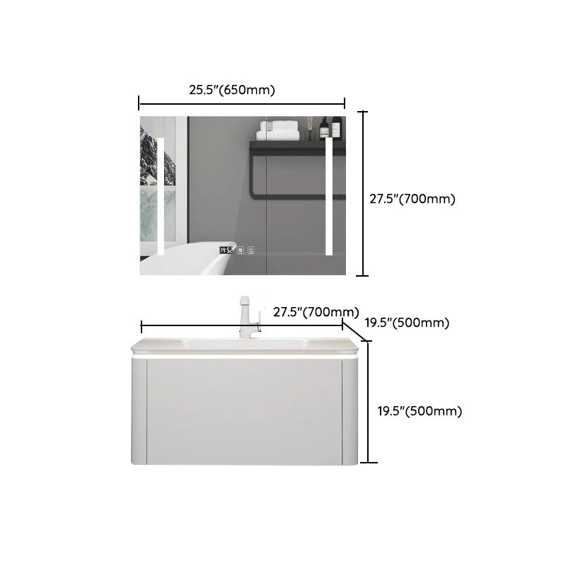 Modern Bathroom Vanity Ceramic Top Wall-Mounted Standalone Cabinet and Shelving Included Clearhalo 'Bathroom Remodel & Bathroom Fixtures' 'Bathroom Vanities' 'bathroom_vanities' 'Home Improvement' 'home_improvement' 'home_improvement_bathroom_vanities' 8061167