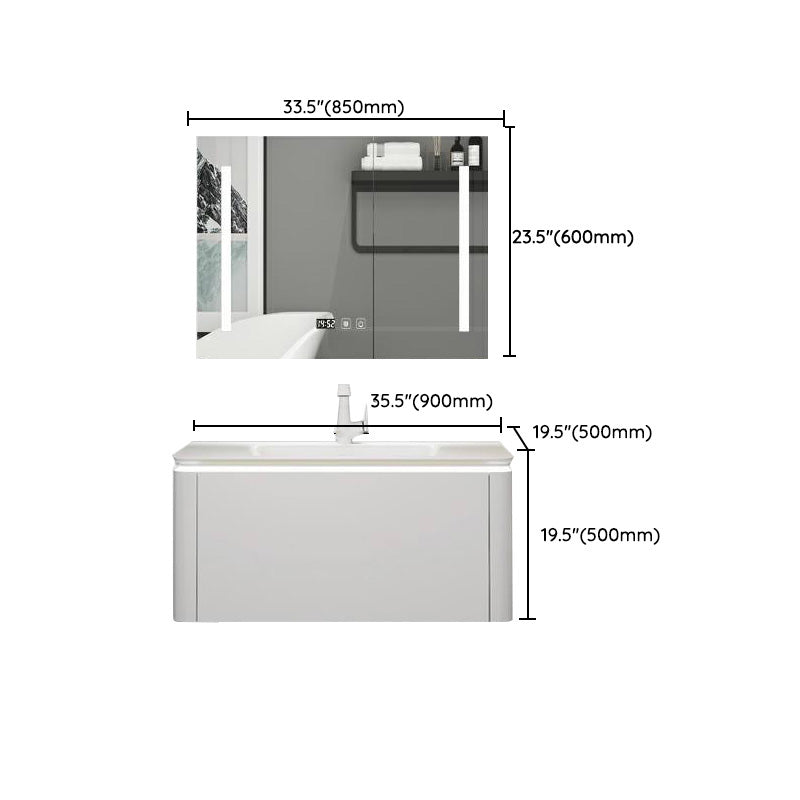 Modern Bathroom Vanity Ceramic Top Wall-Mounted Standalone Cabinet and Shelving Included Clearhalo 'Bathroom Remodel & Bathroom Fixtures' 'Bathroom Vanities' 'bathroom_vanities' 'Home Improvement' 'home_improvement' 'home_improvement_bathroom_vanities' 8061169