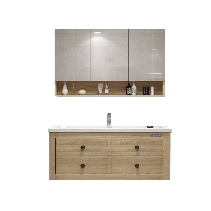 Traditional Bathroom Vanity Ceramic Top with Soft Close Door 48"L x 19"W x 20"H Wood Clearhalo 'Bathroom Remodel & Bathroom Fixtures' 'Bathroom Vanities' 'bathroom_vanities' 'Home Improvement' 'home_improvement' 'home_improvement_bathroom_vanities' 8074997