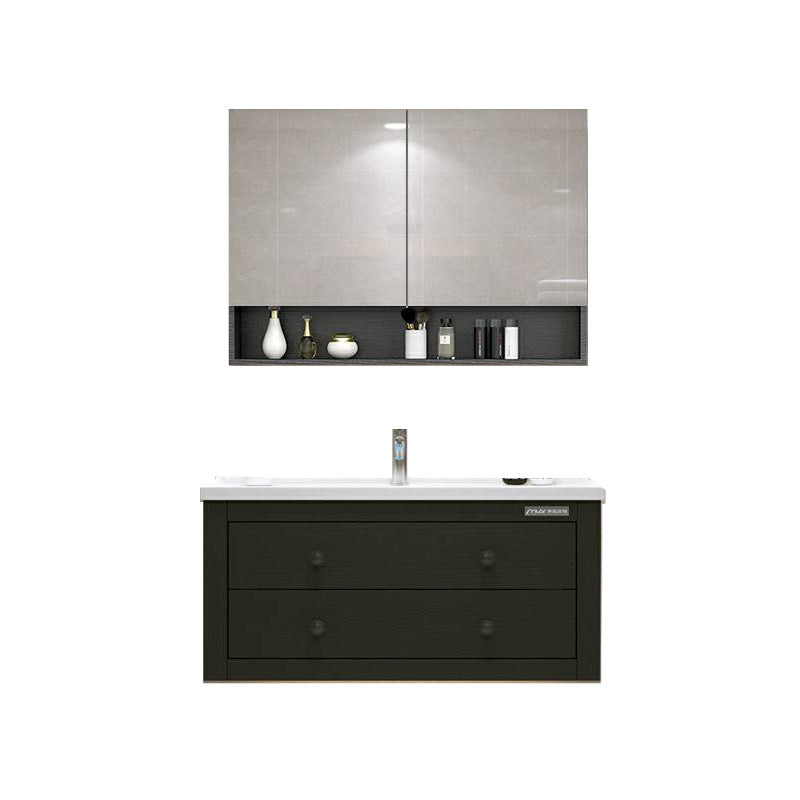 Traditional Bathroom Vanity Ceramic Top with Soft Close Door 36"L x 19"W x 20"H Black Clearhalo 'Bathroom Remodel & Bathroom Fixtures' 'Bathroom Vanities' 'bathroom_vanities' 'Home Improvement' 'home_improvement' 'home_improvement_bathroom_vanities' 8074998