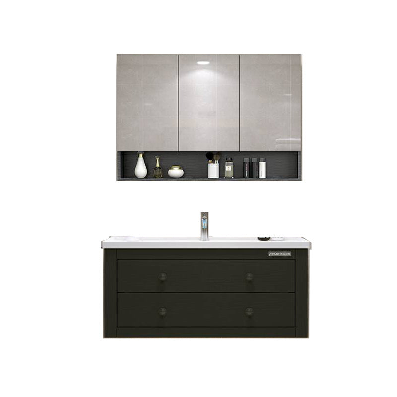 Traditional Bathroom Vanity Ceramic Top with Soft Close Door 40"L x 19"W x 20"H Black Clearhalo 'Bathroom Remodel & Bathroom Fixtures' 'Bathroom Vanities' 'bathroom_vanities' 'Home Improvement' 'home_improvement' 'home_improvement_bathroom_vanities' 8075006