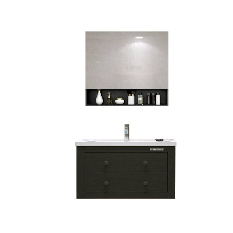 Traditional Bathroom Vanity Ceramic Top with Soft Close Door 28"L x 19"W x 20"H Black Clearhalo 'Bathroom Remodel & Bathroom Fixtures' 'Bathroom Vanities' 'bathroom_vanities' 'Home Improvement' 'home_improvement' 'home_improvement_bathroom_vanities' 8075007