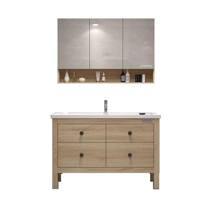 Traditional Bathroom Vanity Ceramic Top with Soft Close Door 48"L x 19"W x 32"H Wood Clearhalo 'Bathroom Remodel & Bathroom Fixtures' 'Bathroom Vanities' 'bathroom_vanities' 'Home Improvement' 'home_improvement' 'home_improvement_bathroom_vanities' 8075008