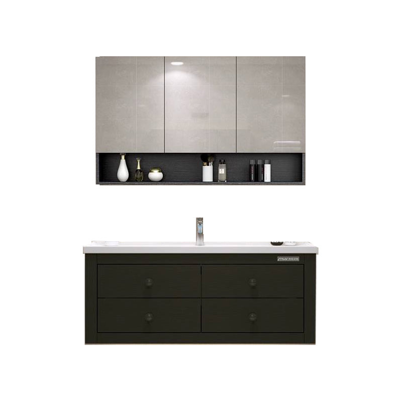 Traditional Bathroom Vanity Ceramic Top with Soft Close Door 48"L x 19"W x 20"H Black Clearhalo 'Bathroom Remodel & Bathroom Fixtures' 'Bathroom Vanities' 'bathroom_vanities' 'Home Improvement' 'home_improvement' 'home_improvement_bathroom_vanities' 8075009