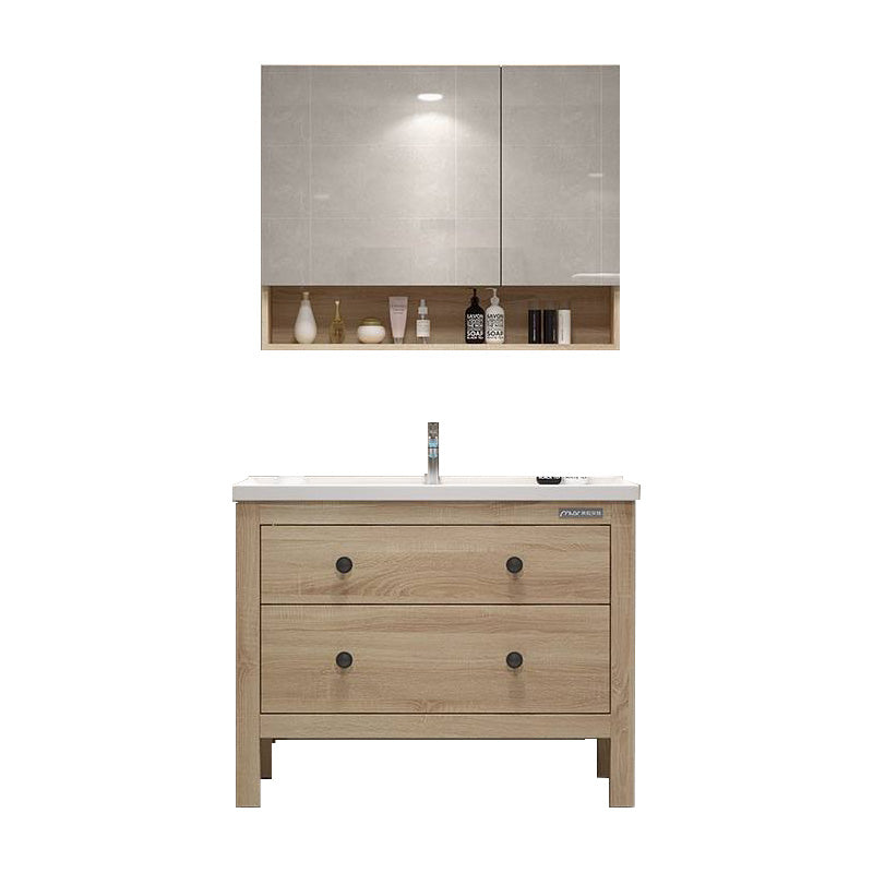 Traditional Bathroom Vanity Ceramic Top with Soft Close Door 32"L x 19"W x 32"H Wood Clearhalo 'Bathroom Remodel & Bathroom Fixtures' 'Bathroom Vanities' 'bathroom_vanities' 'Home Improvement' 'home_improvement' 'home_improvement_bathroom_vanities' 8075011