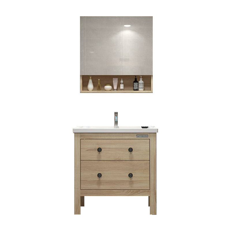 Traditional Bathroom Vanity Ceramic Top with Soft Close Door 24"L x 19"W x 32"H Wood Clearhalo 'Bathroom Remodel & Bathroom Fixtures' 'Bathroom Vanities' 'bathroom_vanities' 'Home Improvement' 'home_improvement' 'home_improvement_bathroom_vanities' 8075012