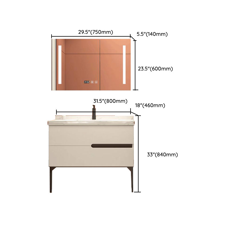 Modern Bathroom Vanity Free-standing Standard Ceramic Top Backsplash Included Clearhalo 'Bathroom Remodel & Bathroom Fixtures' 'Bathroom Vanities' 'bathroom_vanities' 'Home Improvement' 'home_improvement' 'home_improvement_bathroom_vanities' 8075268