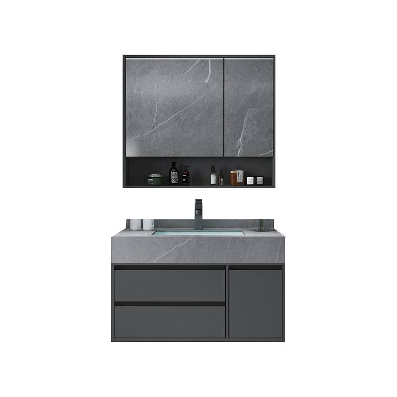 Modern Bathroom Vanity Set Granite Top Standalone Cabinet or Shelving Included 31"L x 19"W x 22"H Smart Control Not Included Clearhalo 'Bathroom Remodel & Bathroom Fixtures' 'Bathroom Vanities' 'bathroom_vanities' 'Home Improvement' 'home_improvement' 'home_improvement_bathroom_vanities' 8075296