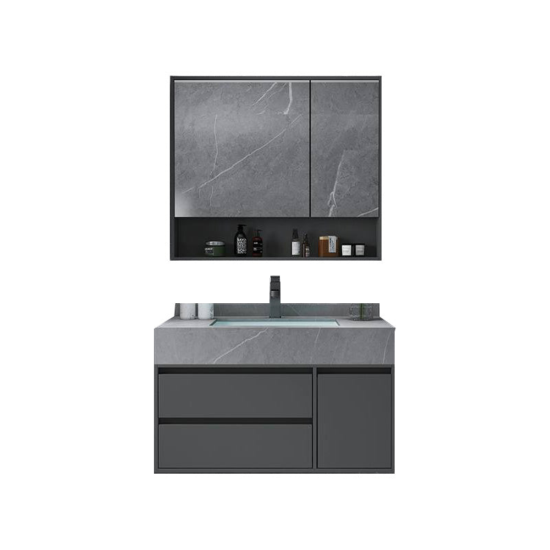 Modern Bathroom Vanity Set Granite Top Standalone Cabinet or Shelving Included 24"L x 19"W x 22"H Smart Control Not Included Clearhalo 'Bathroom Remodel & Bathroom Fixtures' 'Bathroom Vanities' 'bathroom_vanities' 'Home Improvement' 'home_improvement' 'home_improvement_bathroom_vanities' 8075297