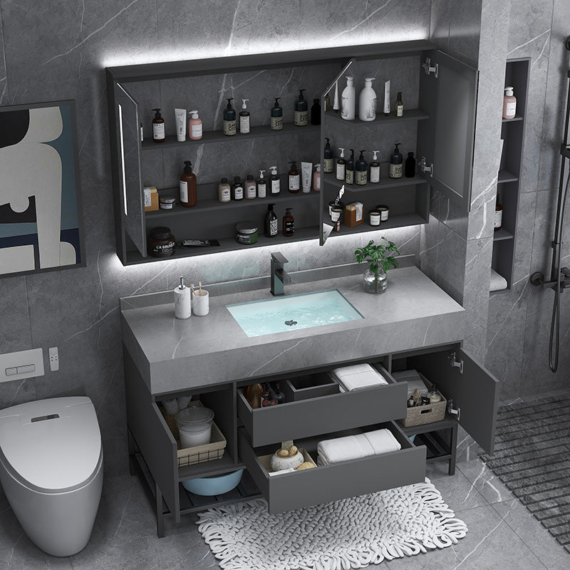 Modern Bathroom Vanity Set Granite Top Standalone Cabinet or Shelving Included Clearhalo 'Bathroom Remodel & Bathroom Fixtures' 'Bathroom Vanities' 'bathroom_vanities' 'Home Improvement' 'home_improvement' 'home_improvement_bathroom_vanities' 8075298