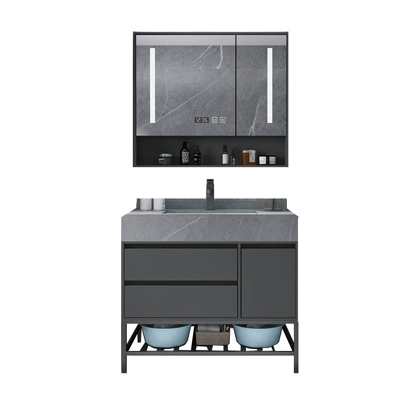 Modern Bathroom Vanity Set Granite Top Standalone Cabinet or Shelving Included 28"L x 19"W x 32"H Smart Control Included Clearhalo 'Bathroom Remodel & Bathroom Fixtures' 'Bathroom Vanities' 'bathroom_vanities' 'Home Improvement' 'home_improvement' 'home_improvement_bathroom_vanities' 8075299